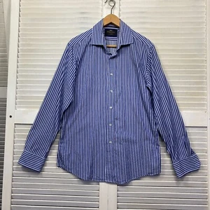 Paul Costelloe Mens Shirt Size Large 16.5 Long Sleeve Blue White Striped - Bild 1 von 9