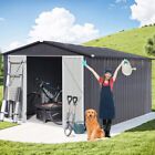 10x8Ft Outdoor Large Metal Storage Sheds Garden Heavy Duty Tools Shed House