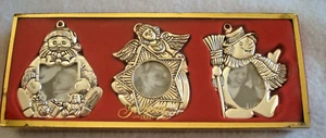 Holiday Ornamens Boxed Set 3 Versilbert Neu Kostenloser USA Versand - Bild 1 von 4