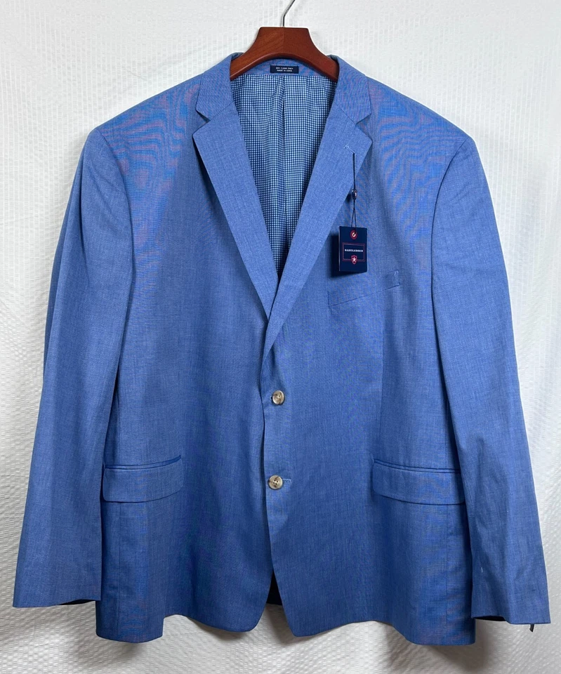 Nuevo abrigo deportivo blazer azul claro 54R talla grande y alto con etiquetas Saddlebred para hombre Foto 1 de 4