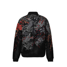 Mens Dragon Coats Yokosuka Double-sided Embroidered Jacket Casual Loose Overcoat