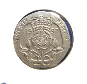 UK 1997 20 Pence * Tudor Rose * 👀 - Picture 1 of 2