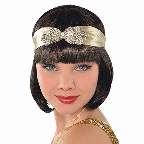 Flapper Headband Roaring 20's Gold Fancy Dress Up Halloween Costume Accessory - Image 1 of 1