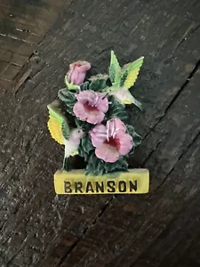 Vintage Branson Refrigerator Magnet - Birds Flowers Missouri Fridge Souvenir - Picture 1 of 2
