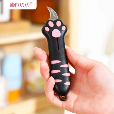 HECEF Unboxing knife Cat Paw Retractable Stainless Steel Super Sharp Utility Knife