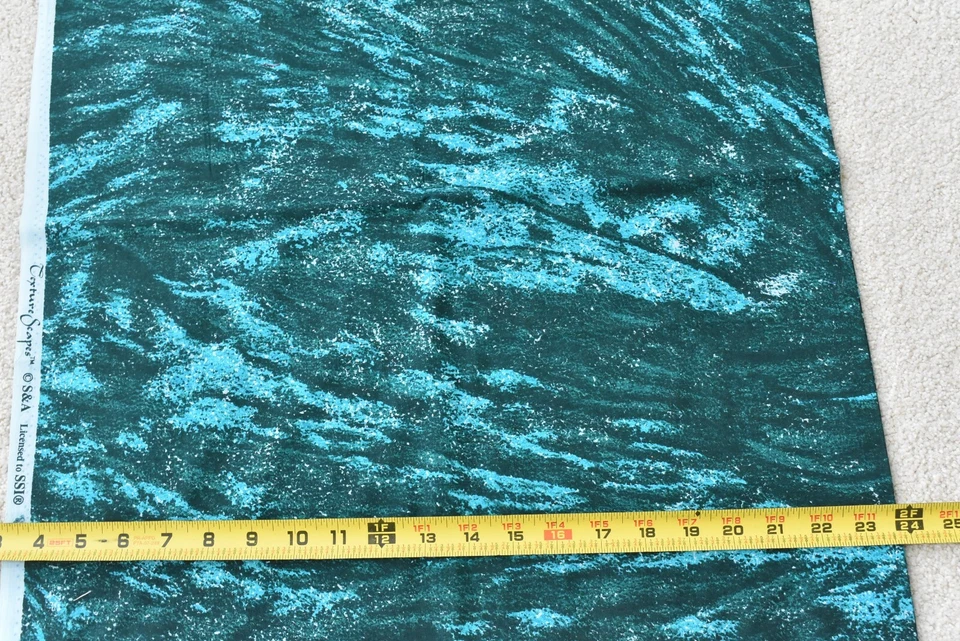 Por 1/2 yarda, mármol turquesa y verde edredón de algodón, SSI/S&A/textura paisajes, P4460 Foto 1 de 4