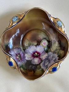 NORITAKE HANDBEMALTE PORZELLANSCHALE HERGESTELLT IN JAPAN 8" X 7,5" X 3,25" - Bild 1 von 8