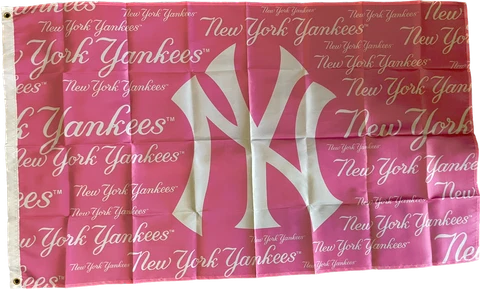 MLB Breast Cancer Awareness Flag BCA Phillies Astros Yankees Rangers 3x5 Pink Cover