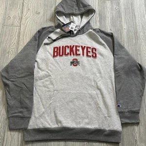 Ohio State Buckeyes Logo Hoodie Men’s XL Two-tone Gray Spellout Champion New - Picture 1 of 12