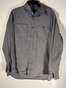 Banana Republic Mens Dress Shirt Blue Check Size Large 16"-16.5" - Picture 1 of 5