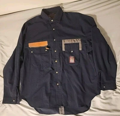 Camisa De Colección Gloria Desteñida Para Hombres Mediana Militar Patrulla Aérea Grunge Utilidad Abotonada Foto 1 de 4