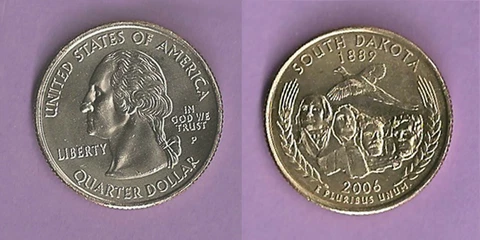 2006-P SOUTH DAKOTA Statehood Quarter UNCIRCULATED from ODB roll - Free Shipping Cover