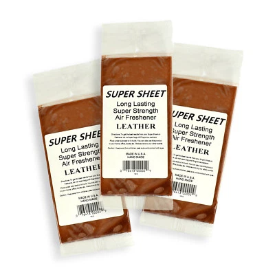 Jenray Super Sheet Small (7.5"x3.75") Under Seat Car Air Freshener 3PK (Leather)