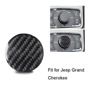 Carbon Fiber Center Console Button Cover Trim For Jeep Grand Cherokee 2011-2020 - Imagen 1 de 5