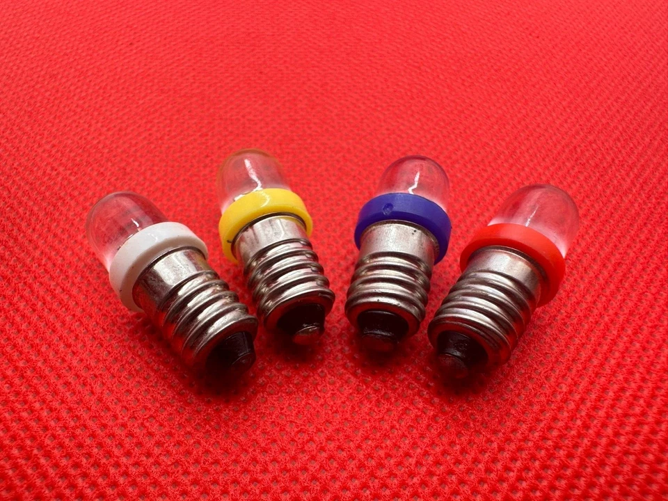 20Pcs E10 Screw Base LED Bulb DC 18V 0.25W Round Top Mini Lights - Image 1 of 1