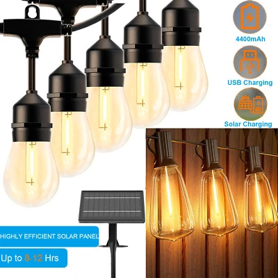15/18M Solar Power LED String Lights 15+1 Bulbs Festoon Wedding Party Waterproof - image 1 of 4