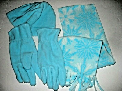 Conjunto de sombrero, guantes y bufanda de 3 piezas para niñas talla única disponible rosa y azul Foto 1 de 4