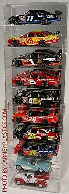 NASCAR  Die cast 10  Car 1:24 Vertical - fits RCCA - Display Case - Image 1 of 4