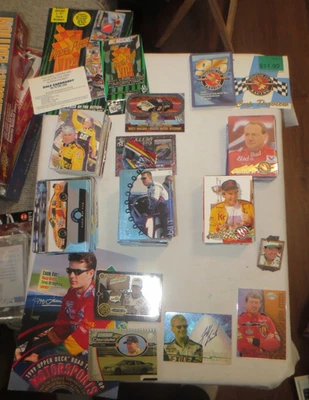Huge NASCAR 1995 winston cup, 97 Press Pass, 99 Upper Deck Card Lot 340+ Cards - Image 1 of 4