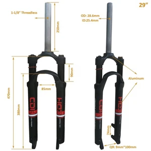 29" Bicycle Suspension Fork 28.6mm Threadless Single Shoulder Disc Brake 1-1/8" - Picture 1 of 7