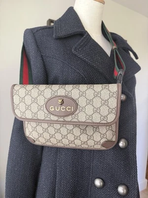 Gucci GG Supreme Monogram Neo Vintage Web Belt Bag Brown Canvas Waist Crossbody - Image 1 of 4