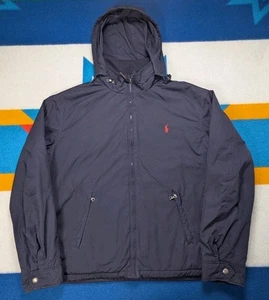 Vintage Polo Ralph Lauren Kapuzenjacke Fleece gefüttert isoliert Full Zip blau 2XL - Bild 1 von 7