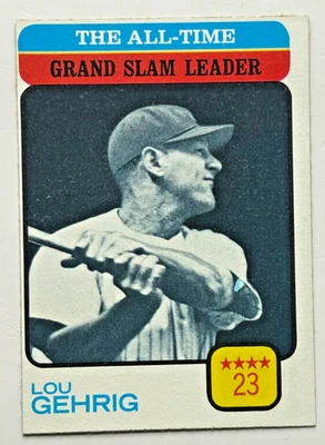 1973 Topps #472 The All-Time Grand Slam Leader - Lou Gehrig - EX Foto 1 de 2