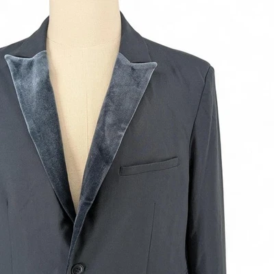 Abrigo Blazer Chaqueta Grande Azul Marino Jay Walker Tinsel Para Hombre Pico Terciopelo Solapa Deportivo Foto 1 de 4