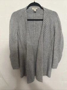 Ann Taylor Loft Cardigan Pullover Damen XS Petite Heather grau Strick vorne offen - Bild 1 von 4