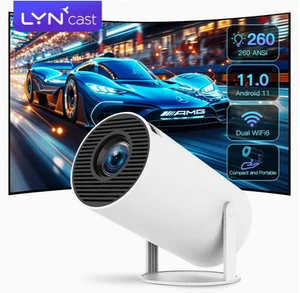 LynCast HY300 PRO Mini Projector 260ANSI 4K 1080P Android 11 Dual WiFi6 Portable - Bild 1 von 9