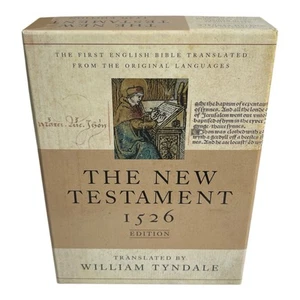 New William Tyndale The New Testament 1526 Edition Black Genuine Leather Bible - Picture 1 of 4