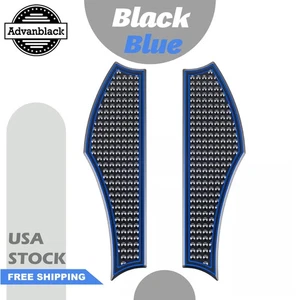 Black / Blue Vengeance Front Rider Floorboards For Softail & Harley Tourings - Foto 1 di 7