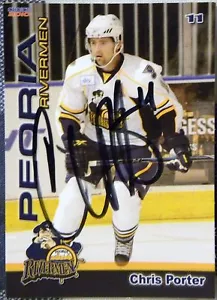 St. Louis Blues Chris Porter signierte 09/10 Peoria Rivermen Autogrammkarte - Bild 1 von 1