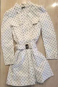 NWOT MONNALISA GIRLS POLKA DOT SPRING TRENCH COAT 12YR - Picture 1 of 17