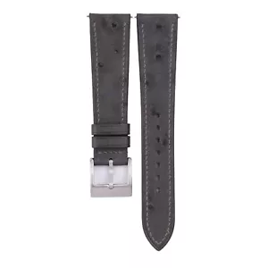 Handgefertigtes dunkelgraues Straußenleder Uhrenarmband Band 18 mm 19 mm 20 mm 21 mm 22 mm - Bild 1 von 9