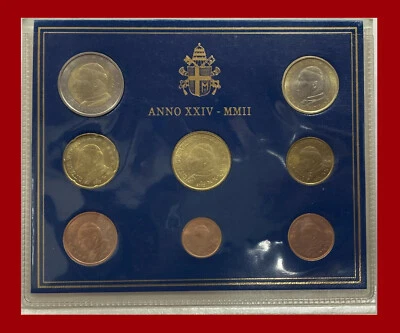 VATIKAN 2002 SET 8 Coins BU 1 cents 2 euro  Pope Franciscus  Official Folder UNC - Image 1 of 2