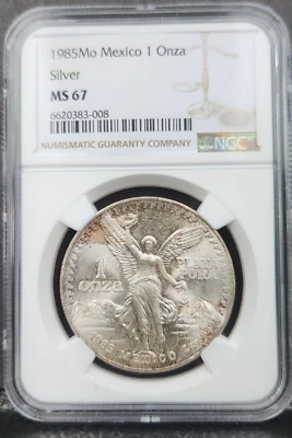 1985 MO Mexico 1oz. Silver Libertad MS 67 NGC High Grade #775 - Image 1 of 2