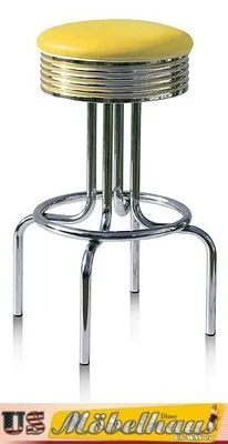 BS-28 Jaune Bel Air Bar Hocker Américain Diner Comptoir Bar USA - Photo 1/4