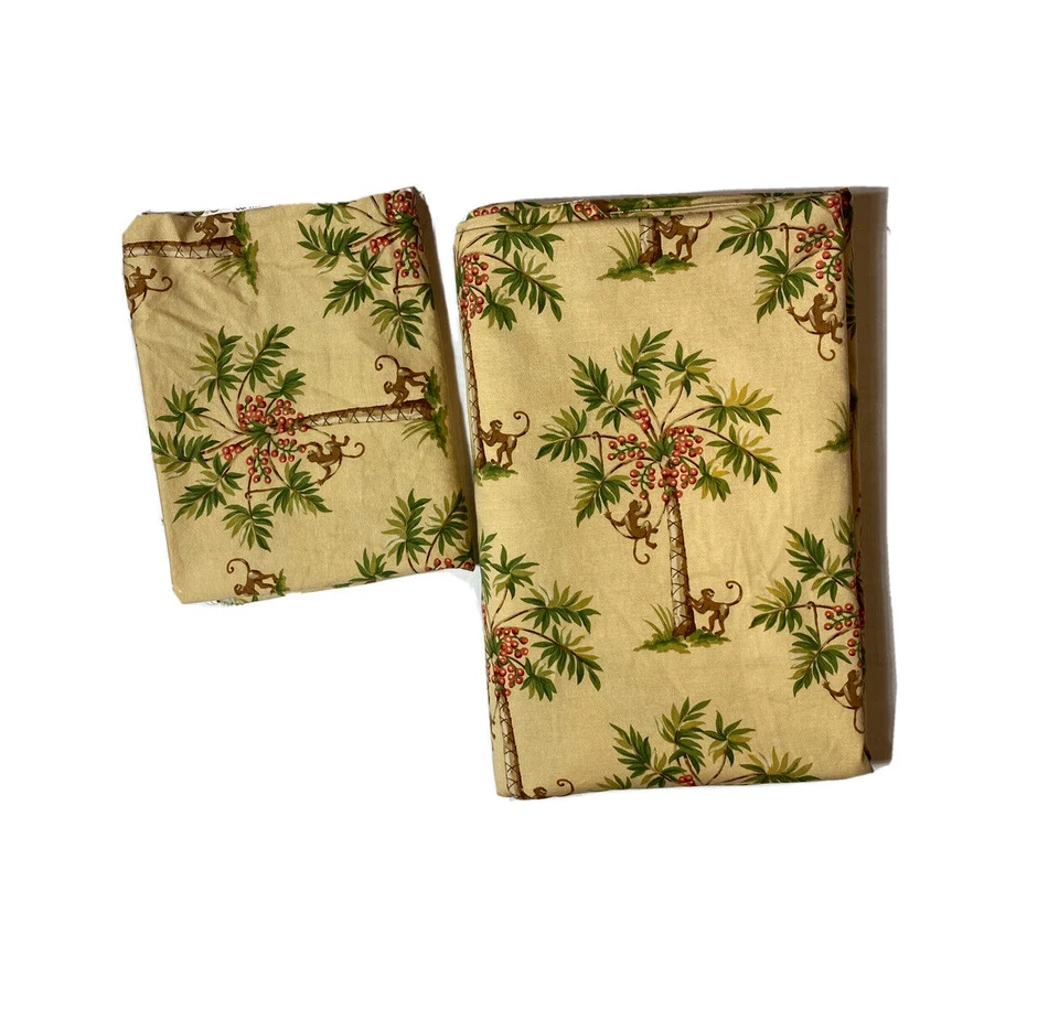 Custom Made Window Curtain Scarf or Tablecloth P Kaufmann Palm Springs Monkey - Image 1 of 4