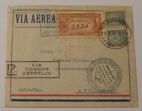 Graf Zeppelin Paraguay airship airmail September 29 1934 Cover