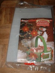 Needlecraft Shop Christmas Trimmings Poinsettias Plastic Canvas NEW - Picture 1 of 1