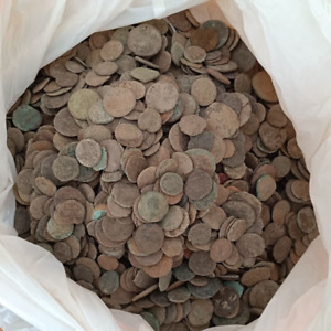 LOT OF 100  UNCLEANED ANCIENT ROMAN & BYZANTINE BRONZE COINS