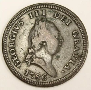 1786 Isle of Man Penny nice original coin F/VF - Picture 1 of 2
