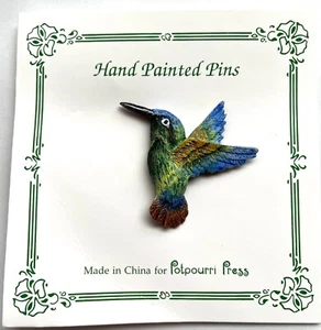 Broche alfiler pintado a mano colibrí nuevo - Imagen 1 de 3
