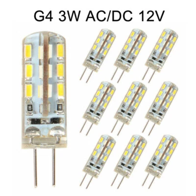 10X G4 3W LED Bulbs AC/DC 12V Blanc froid Mini Ampoule SMD 2835 Remplacer Lampe - Bild 1 von 4
