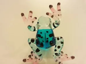 ฺFrog11 Figurine Art Animal Hand Blown Glass Mini Collectibles Home Decor Gift - Picture 1 of 12