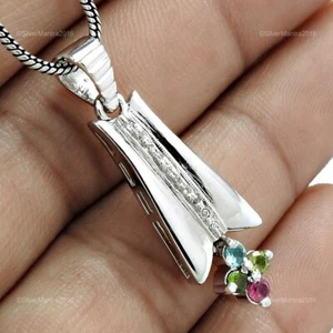 Turmalin 925 Sterlingsilber Blende Wurzel Chakra Muttertag Neu Anhänger Schmuck - Bild 1 von 8