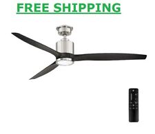 Ceiling Fan With Light Remote Control Kit Large 60" LED Polished Nickel Dimmable