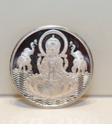 India Traditional Lakshmi .999 Silver Coin 10 Grams - Image 1 of 2