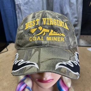Vintage West Virginia Coal Miner Strapback Baseball Hat Worn Y2K Tribal - Picture 1 of 8